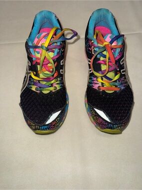 ASICS Black Athletic Sneakers with Multicolor Accents